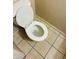 Clean bathroom showcasing a white toilet, ready for use in a tiled space; simple sanitation at , Tempe, AZ 85282
