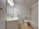 Clean bathroom featuring tile flooring, a shower-tub combo, and a well-lit vanity at 1619 E Del Rio Dr, Tempe, AZ 85282