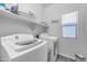 Convenient laundry room with modern appliances, built-in shelving, and ample natural light at 18460 E Peachtree Blvd, Queen Creek, AZ 85142