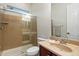 Bathroom featuring a glass shower, toilet, and vanity with a sink at 1874 E Crescent Way, Chandler, AZ 85249