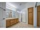 Bright bathroom with a double sink vanity and glass enclosed shower at 2375 E Fiesta Dr, Casa Grande, AZ 85194