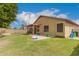 Spacious backyard with green lawn, covered patio, and plenty of space for entertaining and outdoor fun at 3668 E Cody Ave, Gilbert, AZ 85234