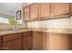 A wet bar with wooden cabinets, sink, and countertop, ready for entertaining and refreshment at 38397 N Nuevo Laredo Ln, San Tan Valley, AZ 85140