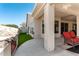 Backyard featuring a covered patio with an outdoor seating area and artificial turf at 5140 S Tanglewood Dr, Chandler, AZ 85248