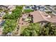 Aerial view of home featuring landscaped backyard with fire pit and pergola at 1834 E Scorpio Pl, Chandler, AZ 85249