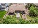 Aerial view of home featuring backyard with desert landscaping, pergola, and patio at 1834 E Scorpio Pl, Chandler, AZ 85249