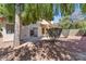Inviting backyard featuring mature trees, a covered patio, and desert landscaping at 2313 E Gondola Ln, Gilbert, AZ 85234