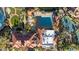 Aerial shot of a resort-style pool, clubhouse, tennis court, and green spaces, offering numerous amenities at 2313 E Gondola Ln, Gilbert, AZ 85234