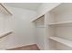 Walk-in closet with built-in shelving and wooden closet rods at 2313 E Gondola Ln, Gilbert, AZ 85234