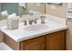 Bathroom sink with vanity and brushed nickel faucet at 23216 N Gaviota Dr, Sun City West, AZ 85375