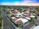 Beautiful aerial view showcases the neighborhood's well-maintained homes and landscaping with a city view at 2421 E Montebello Ave, Phoenix, AZ 85016