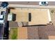 An aerial view of this home's backyard and detached garage at 3301 E Sharon Dr, Phoenix, AZ 85032