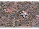 Aerial shot showcases the beautiful property including its prime location on the desert landscape at 36389 N 105Th Pl, Scottsdale, AZ 85262
