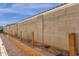 Private backyard showcasing a brick wall, stone trim and a secure wire mesh fence at 4027 W Copperleaf Dr, San Tan Valley, AZ 85144