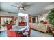 Open-concept living space featuring a dining area, comfortable seating, and stylish decor at 7807 E Granada Rd, Scottsdale, AZ 85257