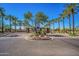 Community entrance featuring meticulously maintained landscaping, mature palm trees, and a welcoming gated entry at 9442 N 118Th St, Scottsdale, AZ 85259