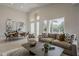 Bright, open living room with tall ceilings, large windows, and comfortable seating at 9442 N 118Th St, Scottsdale, AZ 85259
