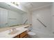 Bathroom featuring a single sink vanity and shower and tub combo at 3031 N Civic Center Plz # 255, Scottsdale, AZ 85251