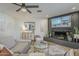 Cozy living room offering a fireplace, comfortable seating, and elegant decor at 3246 E Palm Ln, Phoenix, AZ 85008