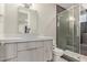 Modern bathroom featuring a vessel sink, sleek vanity, and glass-enclosed shower at 340 E Osborn Rd # 3, Phoenix, AZ 85012