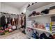 Organized walk-in closet with shelving units, hanging rods, and plenty of storage space for clothes and accessories at 3818 N 306Th Ave, Buckeye, AZ 85396