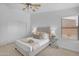 Bedroom with ceiling fan and neutral carpet flooring at 4213 E Shapinsay Dr, San Tan Valley, AZ 85140