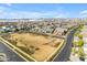 Bird's-eye view of a well-maintained neighborhood featuring attractive homes, a community park, and convenient street access at 4247 S Zenith --, Mesa, AZ 85212