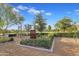 Beautifully landscaped community park entrance with mature trees and manicured greenery at 4247 S Zenith --, Mesa, AZ 85212