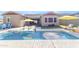 Private backyard pool with tanning ledge, patio, and manicured landscaping at 4247 S Zenith --, Mesa, AZ 85212