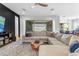 Open-concept living room with modern decor, a large sectional, and seamless access to the outdoor patio at 4247 S Zenith --, Mesa, AZ 85212