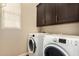 Convenient laundry room with modern washer, dryer, and storage cabinets at 4516 E Walter Way, Phoenix, AZ 85050