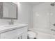 Bright bathroom featuring a tub and shower combination and a modern vanity at 520 N Stapley Dr # 123, Mesa, AZ 85203