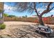 Desert backyard featuring brick lined landscaping with shade tree, bougainvillea at 7952 W Oregon Ave, Glendale, AZ 85303