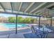 Relaxing covered patio with view of pool and garden, perfect for entertaining or enjoying quiet moments outdoors at 1853 W Estrella Dr, Chandler, AZ 85224