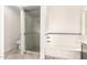 Modern bathroom with shower stall, soaking tub, and stylish tile accents at 1920 E Belmont Dr, Tempe, AZ 85284
