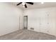 Neutral carpet, multiple doors, and a ceiling fan enhance this bedroom's appeal at 1920 E Belmont Dr, Tempe, AZ 85284