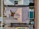Aerial view of a home with a private pool, hot tub, and outdoor living area with patio furniture at 2617 S Jeffry St, Gilbert, AZ 85295