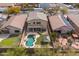 Aerial view of a home with a backyard pool, lush landscaping, and a covered gazebo at 42410 N 46Th Ln, Phoenix, AZ 85086