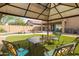 Covered gazebo frames a pool and outdoor dining area in a landscaped yard at 42410 N 46Th Ln, Phoenix, AZ 85086