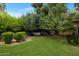 Beautiful backyard with manicured lawn, desert landscaping and hammock at 7250 E Paradise Dr, Scottsdale, AZ 85260