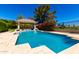 Gorgeous pool featuring a covered gazebo and lush landscaping in a private backyard at 87 Biltmore Est, Phoenix, AZ 85016