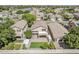 Expansive aerial view of property featuring a private backyard with a grassy area and mature trees at 927 W Azalea Pl, Chandler, AZ 85248