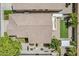 Overhead view of a single-Gathering house showing the roof, backyard turf, patio, and surrounding landscaping at 927 W Azalea Pl, Chandler, AZ 85248
