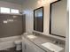 Bathroom featuring double sink vanity, walk-in shower, and sleek contemporary design at 9430 W Sandstone Mountain Dr, Casa Grande, AZ 85194