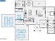 Detailed floor plan showcasing the layout, including the kitchen, bedrooms, garages, and outdoor patio at 9430 W Sandstone Mountain Dr, Casa Grande, AZ 85194