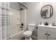 Traditional bathroom with a shower-tub combination, a neutral color palette, and modern hardware at 12415 N 41St Dr, Phoenix, AZ 85029