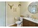 Stylish bathroom featuring modern fixtures, a unique vanity, and gold accents at 1508 W Kiowa Ave, Mesa, AZ 85202