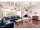 Cozy living room featuring a fireplace, comfortable sofa, and a welcoming ambiance at 1934 E Hale St, Mesa, AZ 85203