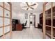 Office features built-in desk and shelving with view to backyard at 1934 E Hale St, Mesa, AZ 85203