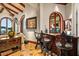 The living room has a wet bar, hardwood floors, and beautiful views at 26796 N 98Th Way, Scottsdale, AZ 85262